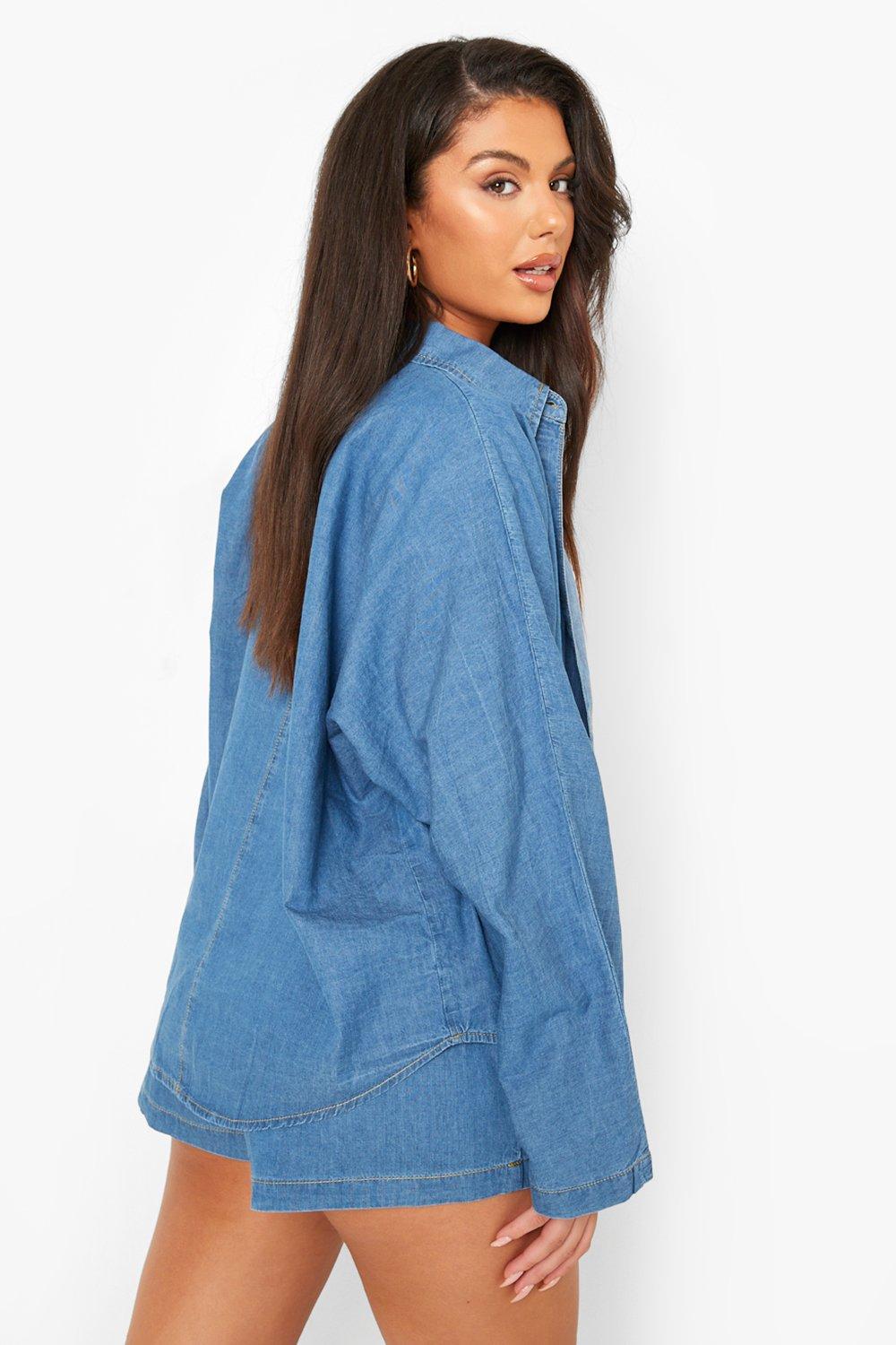 Oversized Chambray Button Down Shirt